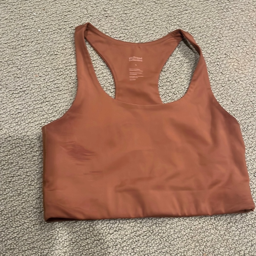 girlfriend collective bra coffee s